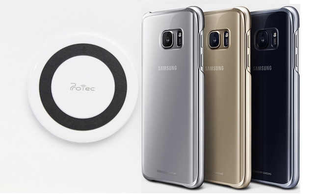 Combo ốp lưng Clear Cover S7 Edge và để sạc không dây Protechnics Combo ốp lưng Clear Cover S7 Edge và để sạc không dây Protechnics
