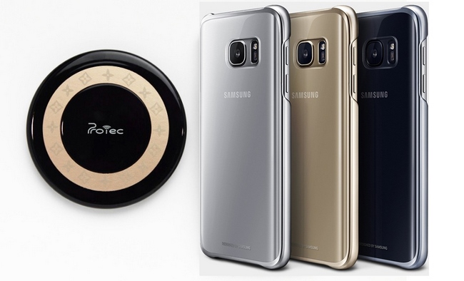 Combo ốp lưng Clear Cover S7 Edge và để sạc không dây Protechnics Combo ốp lưng Clear Cover S7 Edge và để sạc không dây Protechnics