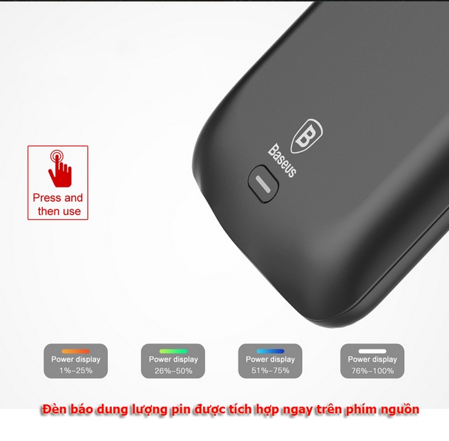 Ốp lưng kiêm pin dự phòng Galaxy S8 hiệu Baseus