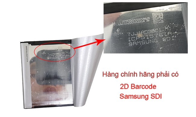 Pin chính hãng Galaxy S4 phải có chữ Samsung SDI