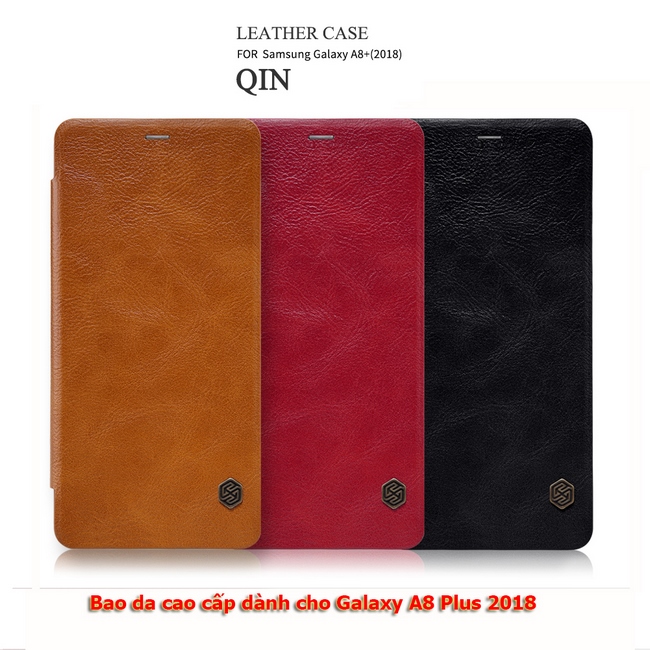 Bao da Galaxy A8 Plus hiệu Nillkin Qin