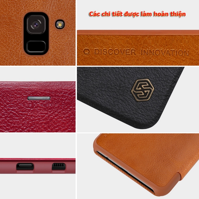 Bao da Galaxy A8 Plus hiệu Nillkin Qin