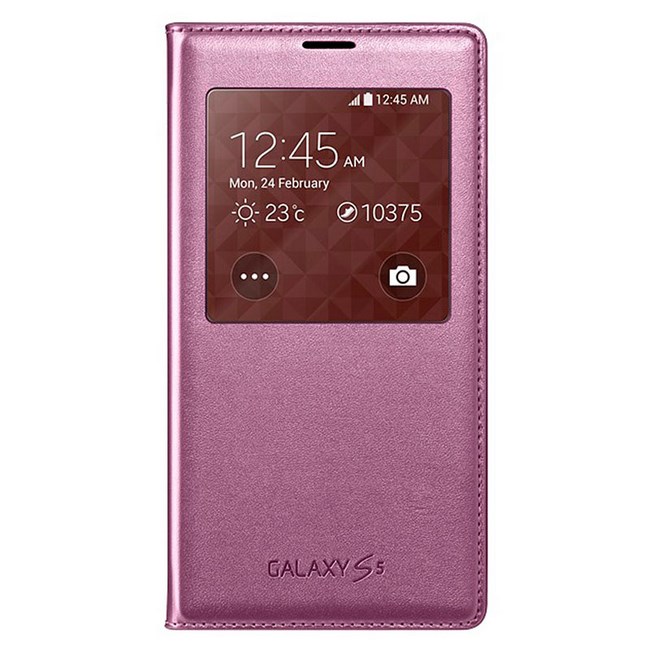 Bao da Galaxy S5 S View cover chính hãng - Pink