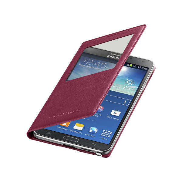 Bao da S View cover Galaxy Note 3 màu đỏ booc đô