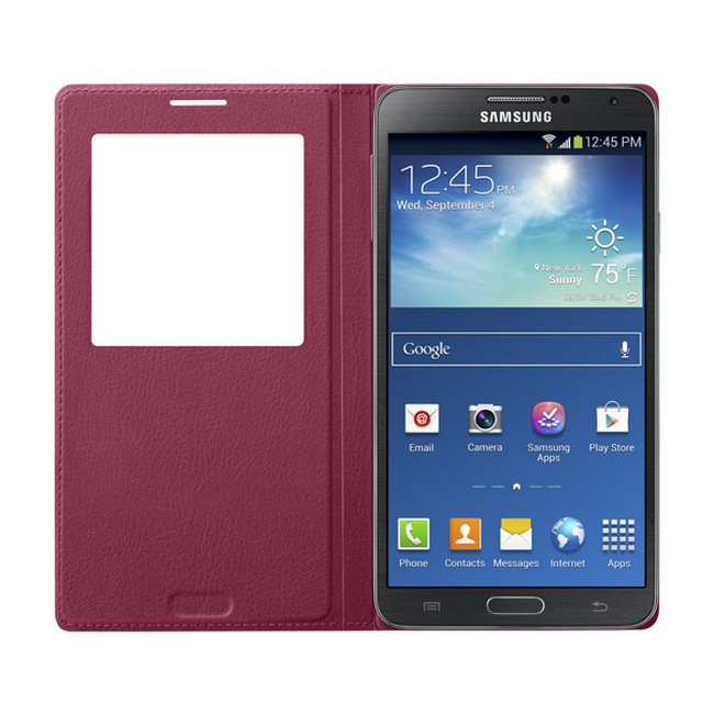 Bao da S View cover Galaxy Note 3 màu đỏ booc đô