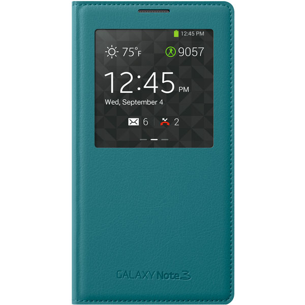 Bao da S View cover chính hãng cho Galaxy Note 3 màu xanh bạc hà