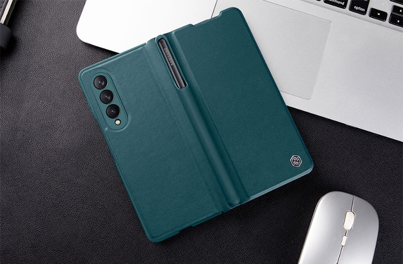 bao da Z Fold 3 Nillkin đẹp có chỗ để bút Spen