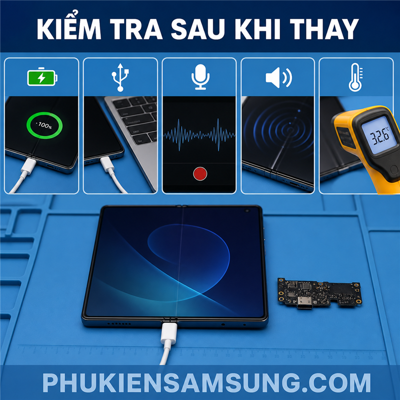 Kiểm tra Fold 8 Ultra sau khi thay chân sạc