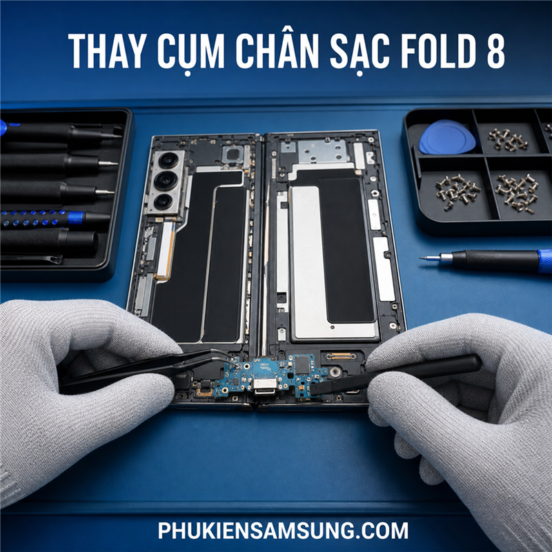 Thay cụm chân sạc Galaxy Fold 8
