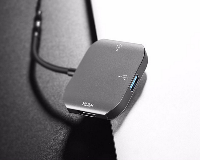 Cáp chuyển từ USB type C sang HDMI + USB 3.0 + USB 2.0 hiệu Hoco 