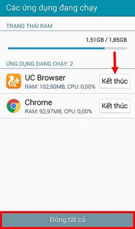 tắt ứng dụng chạy ngầm trên samsung
