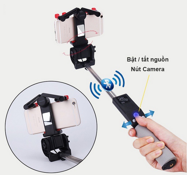 Gậy chụp ảnh bluetooth xoay 360 độ Iphoto R1