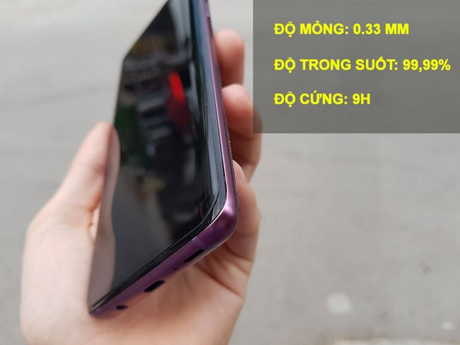 Kính cường lực FULL keo Galaxy S9 kết hợp UV hiệu Rockymile trong suốt