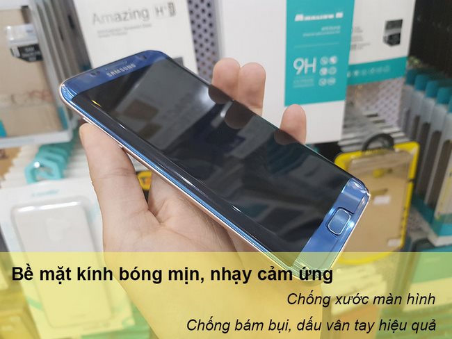 Kính cường lực full keo tia UV cho Galaxy S7 Edge Rockymile