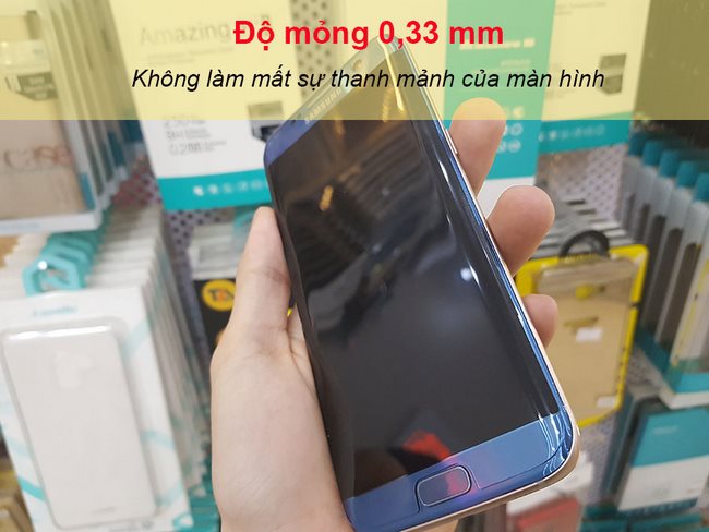 Kính cường lực full keo tia UV cho Galaxy S7 Edge Rockymile