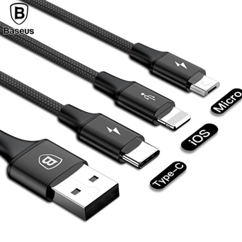 Bộ cable chuyển đổi 4 đầu Micro - Lightning - Type-C hiệu Baseus