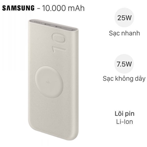 Pin Sạc Dự Phòng 10000mAh Không Dây Type-C PD 25W Samsung Model EB-U2510