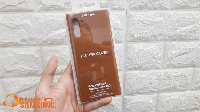 á»p lÆ°ng Leather Cover Galaxy Note 10 da tháº­t