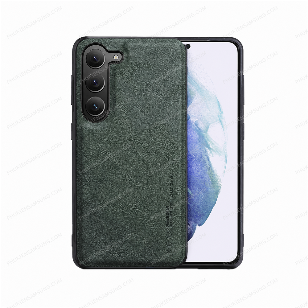 Ảnh minh họa ốp lưng da X-Level Galaxy M55s 5G màu Xanh Rêu