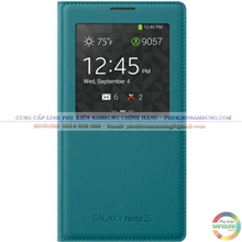 Bao da Note 3 N9000  Flip S-view chính hãng  màu bạc hà ( urquoise )