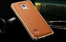 ốp lưng galaxy note 4 Xuenair viền nhôm mặt lưng da