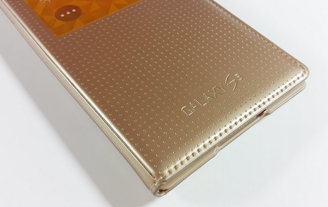 Bao da Galaxy S5 S View chính hãng màu Gold