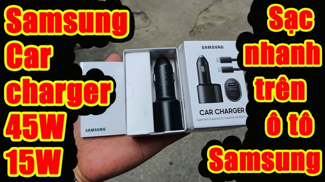 Sạc trên ô tô Samsung 2 cổng sạc nhanh chính hãng