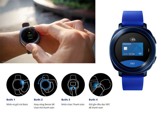 Samsung Gear Sport tích hợp thanh toán Samsung Pay một chạm