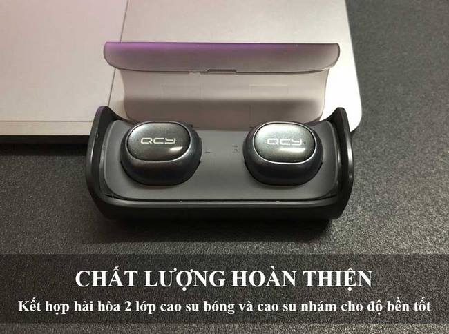 Chất lượng cao su cao cấp trên tai nghe bluetooth qcy q29