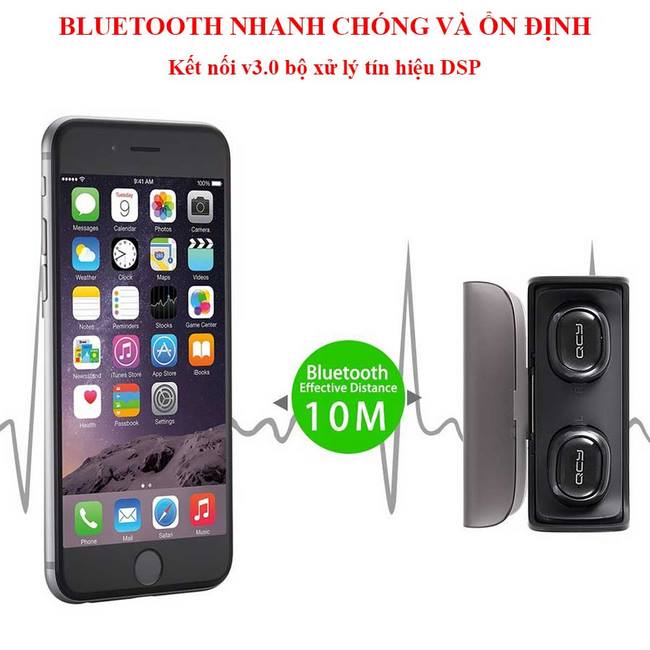 kết nối bluetooth 3.0 trên tai nghe qcy q29 nhanh chóng