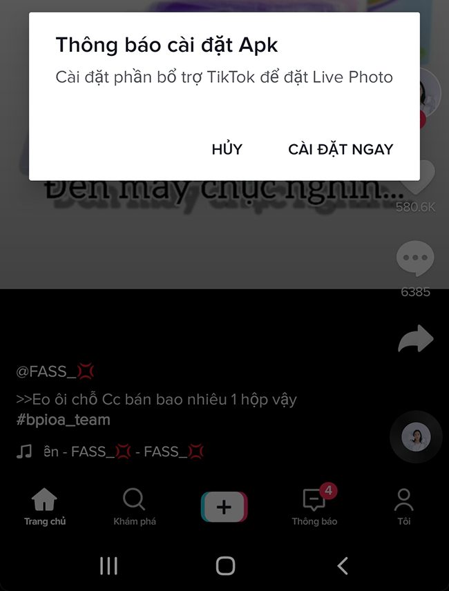 Đặt Video tik tok làm hình nền điện thoại trên Android
