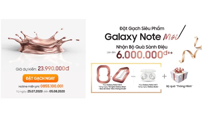 Đặt gạch Galaxy Note 20 Ultra, Note 20 mới ở đâu nhận quà khủng Đặt gạch Galaxy Note 20 Ultra, Note 20 mới ở đâu nhận quà khủng