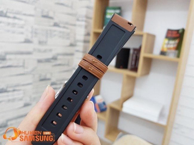 Dây đồng hồ 22mm da kết hợp Silicon đẹp xuất sắc