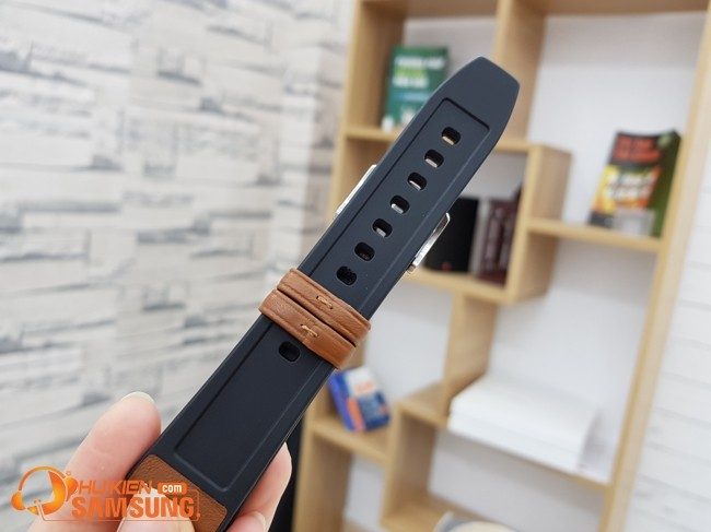 Dây đồng hồ 22mm da kết hợp Silicon đẹp xuất sắc