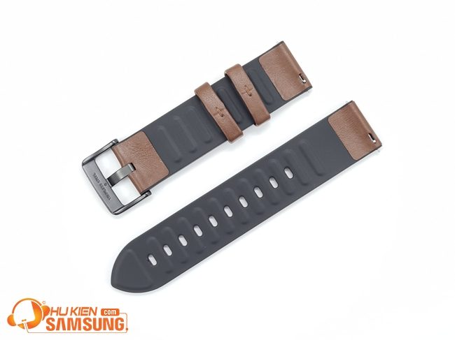 Dây đồng hồ 22mm da kết hợp Silicon đẹp xuất sắc