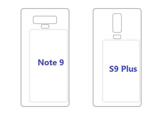 Lộ thiết kế mặt sau của galaxy Note 9 với viên pin lớn hơn S9 Plus Lộ thiết kế mặt sau của galaxy Note 9 với viên pin lớn hơn S9 Plus