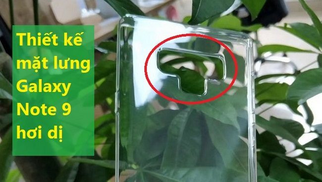 Thiết kế hình chữ T trên bề mặt ốp lưng Note 9 Thiết kế hình chữ T trên bề mặt ốp lưng Note 9