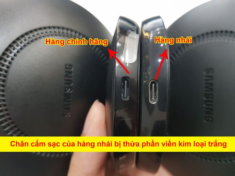 Phân biệt sạc không dây samsung fake qua chân cắm sạc Phân biệt sạc không dây samsung fake qua chân cắm sạc