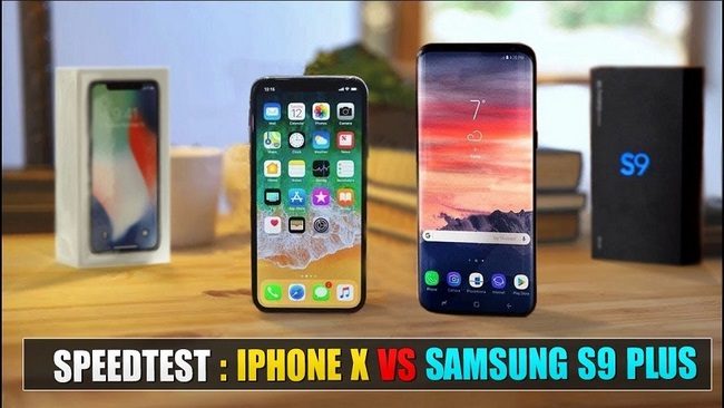 Cuộc chiến giữa Samsung galaxy S9 Plus chạy Android 8 và Apple Iphone X chạy IOS 11.3 Cuộc chiến giữa Samsung galaxy S9 Plus chạy Android 8 và Apple Iphone X chạy IOS 11.3