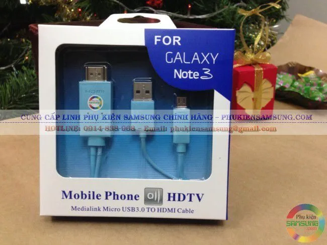 Cable HDMI Samsung Galaxy Note 3 N900 chuẩn 3.0 dài 2m