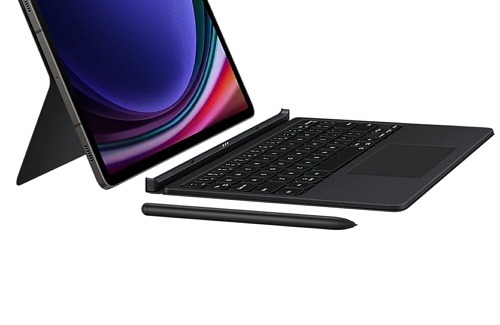 Bao da bàn phím Book Cover Keyboard AI Galaxy Tab S9, S9 FE, S10 FE, S10 Lite chính hãng – cận cảnh khu vực phím và TouchPad